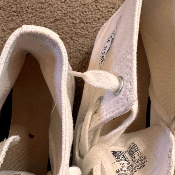 Converse All‎ Star Womens Chunky Platform Sneakers 7.5 White Canvas Rubber - Picture 3 of 6